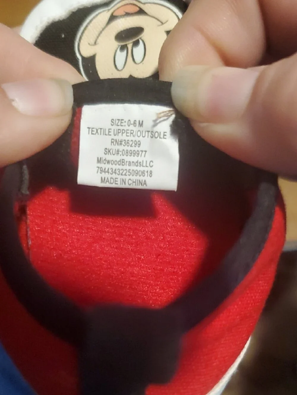🐻  Disney Mickey Mouse Slip-On Toddler Shoes in Black and Red